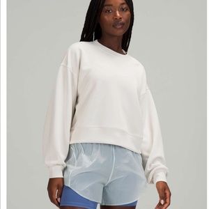 Lululemon Perfectly Oversized Cropped Crew - Softstreme - White Opal